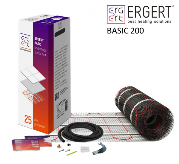 Теплый пол под плитку ERGERT Basic 200 (ETMB-200) - 2,0 кв.м.