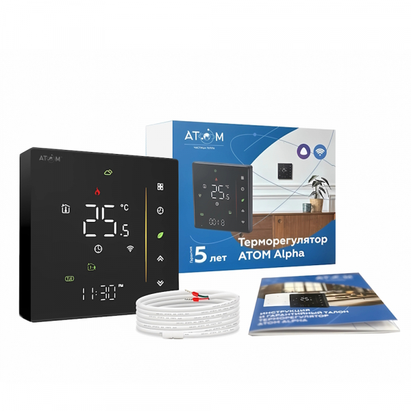 Терморегулятор ATOM Alpha Wi-Fi черный